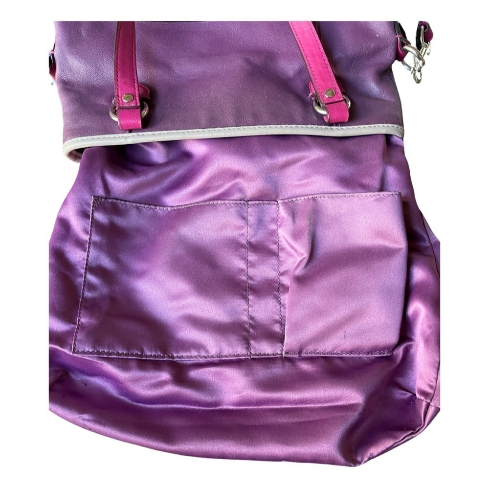 Coach Daisy Spectator Leather Mia (F23911) Silver/Purple/Pink Handbag - Picture 8 of 9